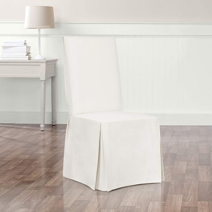 SureFit Essential Twill Long Dining Chair Slipcover Dining Chair Cover with - Diamond Home USA