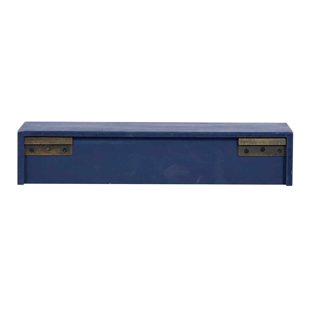 Blue Wood Contemporary Wall Shelf (Set of 3) 32 X 10 3 Modern Natural Finish - Diamond Home USA