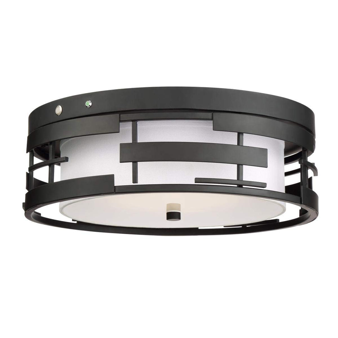 3-Light Flush Black Transitional Metal Dimmable