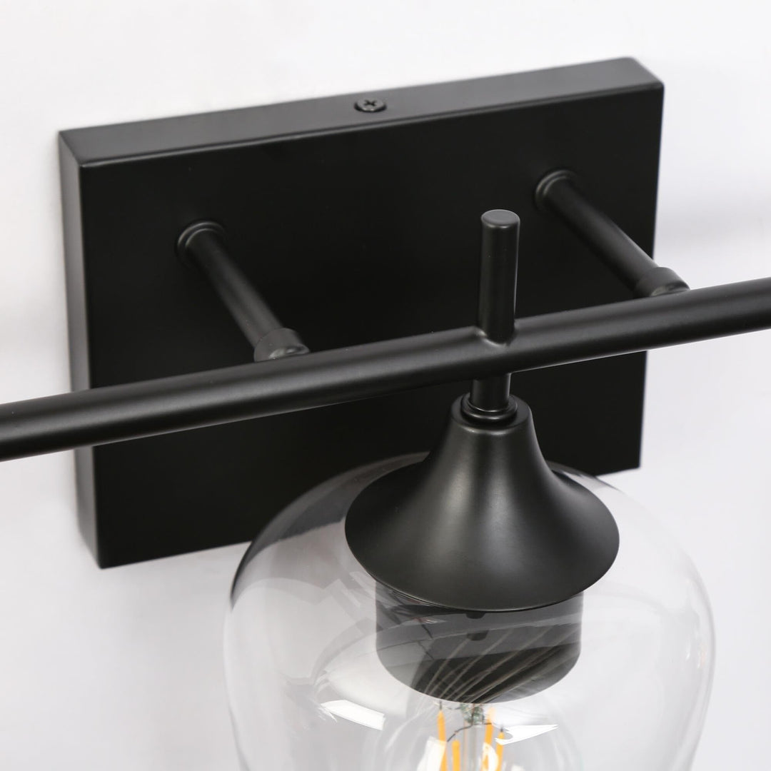 Modern Farmhouse Black 3-light Clear Glass Bathroom Vanity Lights L 21" x W 6" x - Diamond Home USA