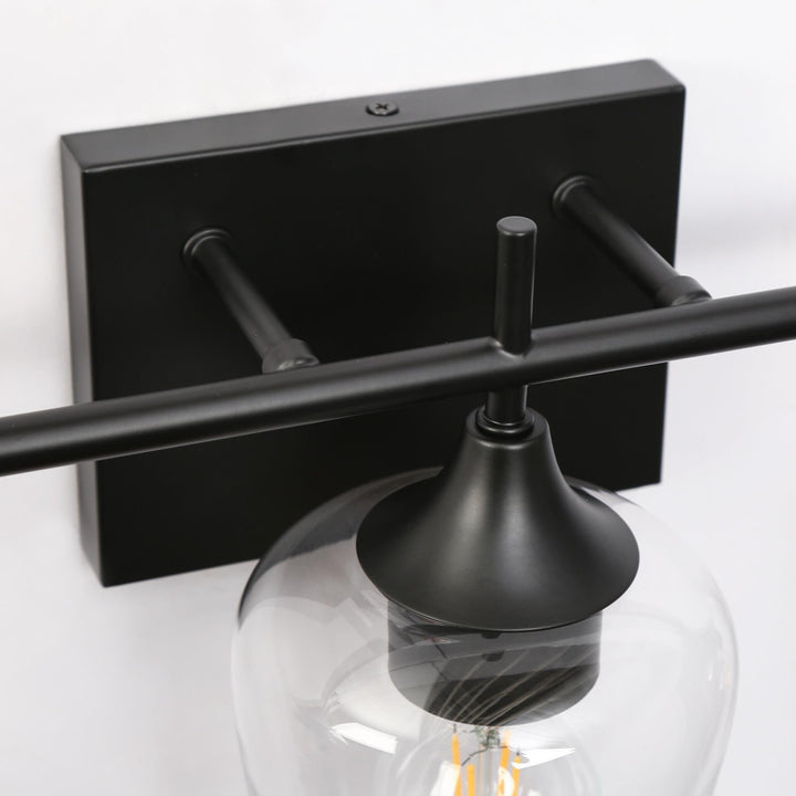 Modern Farmhouse Black 3-light Clear Glass Bathroom Vanity Lights L 21" x W 6" x - Diamond Home USA