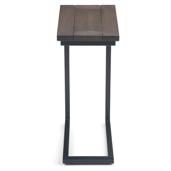 SIMPLIHOME Skyler SOLID MANGO WOOD and Metal 18 inch Wide Rectangle C Side Table