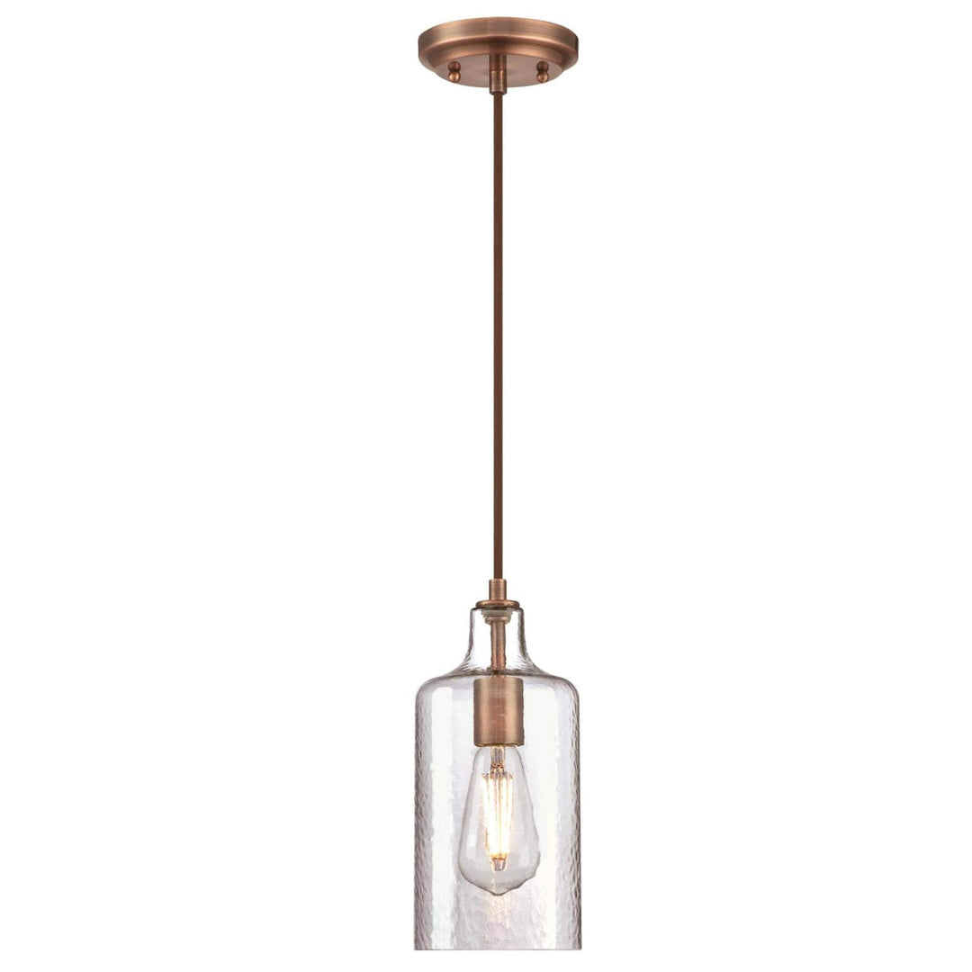 Westinghouse 6371500 Washed Copper Finish with Clear Textured Glass Carmen - Diamond Home USA