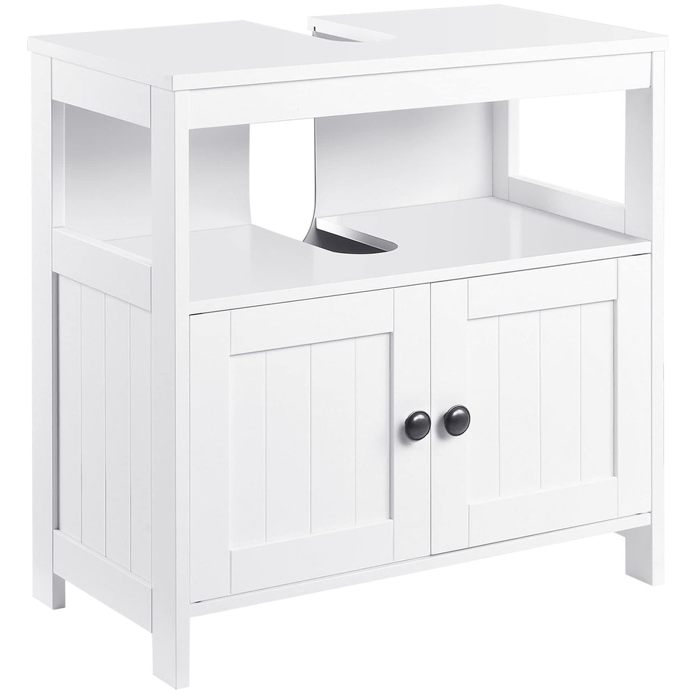 Pedestal Under Sink Cabinet with Double Doors Modern Bathroom Vanity Storage - Diamond Home USA