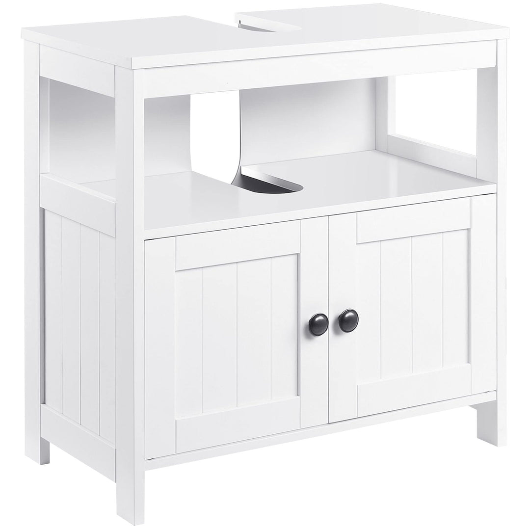 Pedestal Under Sink Cabinet with Double Doors Modern Bathroom Vanity Storage - Diamond Home USA