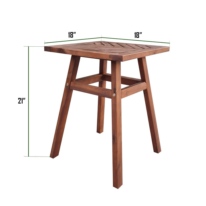 Brown Acacia Bistro Table Transitional Square Weather Resistant - Diamond Home USA
