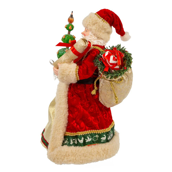Kurt Adler 10.5-Inch Fabriché Musical 12 Days of Christmas Santa - Diamond Home USA