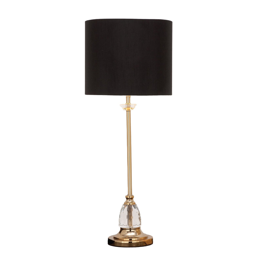 Urban Designs Lynette Crystal and Brass Buffet Console Table Lamp Black