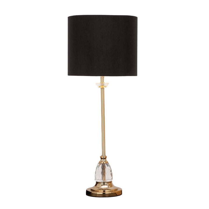 Urban Designs Lynette Crystal and Brass Buffet Console Table Lamp Black