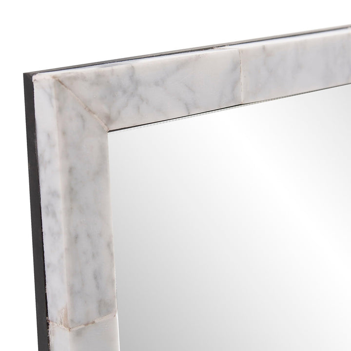 Marble Vanity Mirror 20 X 30 1 White Hooks Included - Diamond Home USA