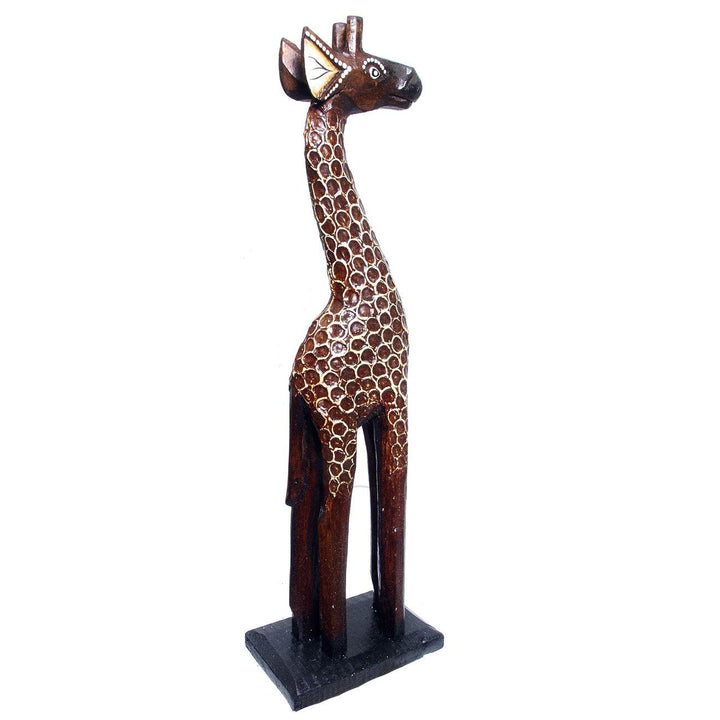 Handmade Textured Wood Giraffe Statue (Indonesia) Multi Color - Diamond Home USA