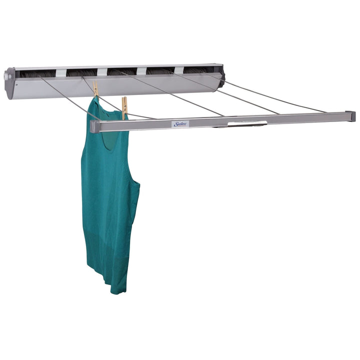 5-line Retractable Clothesline Silver Adjustable