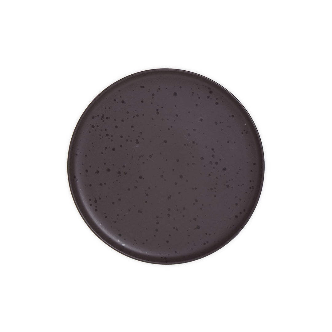 16 Piece Stoneware Dinnerware Set In Pepper With Reactive Glaze Black Solid - Diamond Home USA