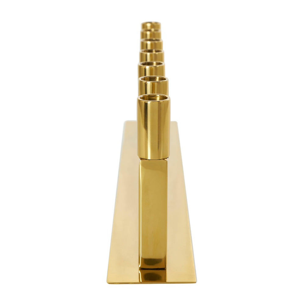 Gold Stainless Steel 7 Candle Candelabra with Rectangular Frame Medium - Diamond Home USA
