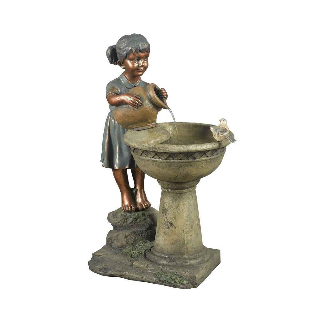 Jeco Versando Bird Bath Outdoor Water Fountain