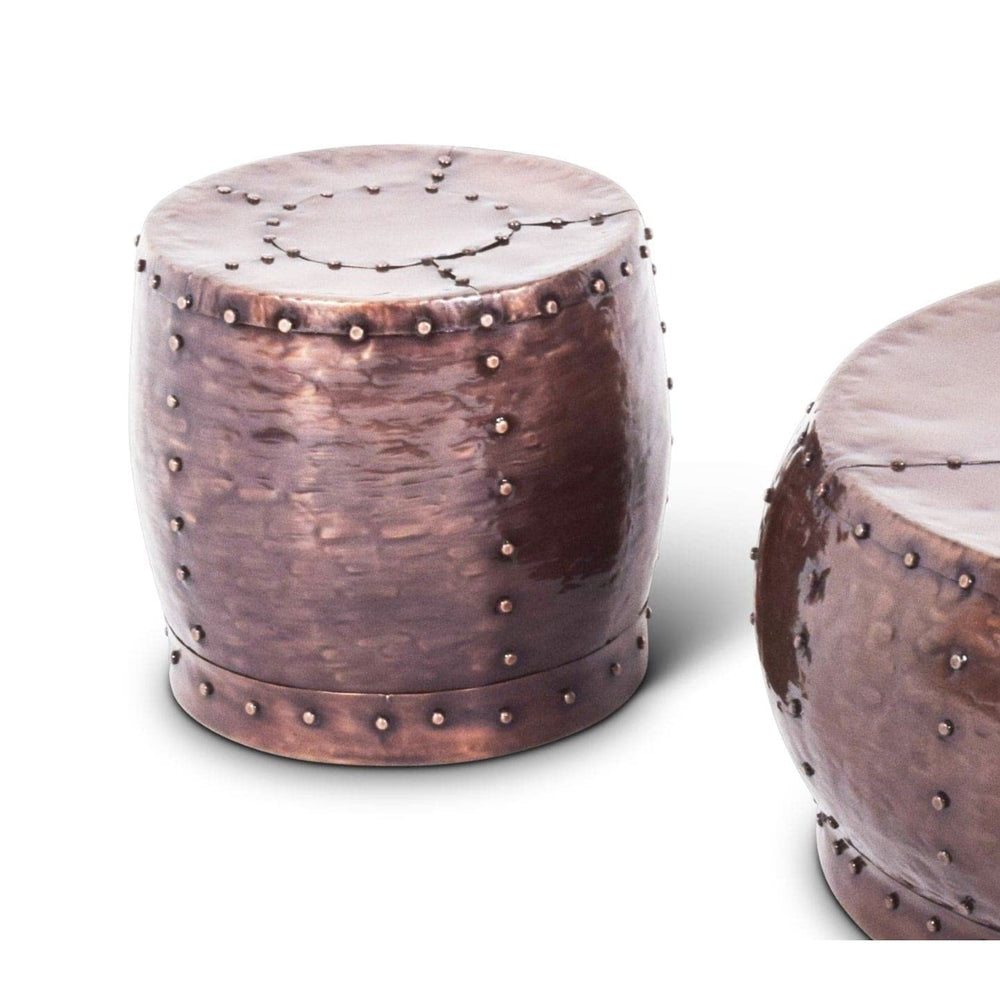 Greyson Living Chatra Antiqued Copper Iron Round End Table by - Diamond Home USA