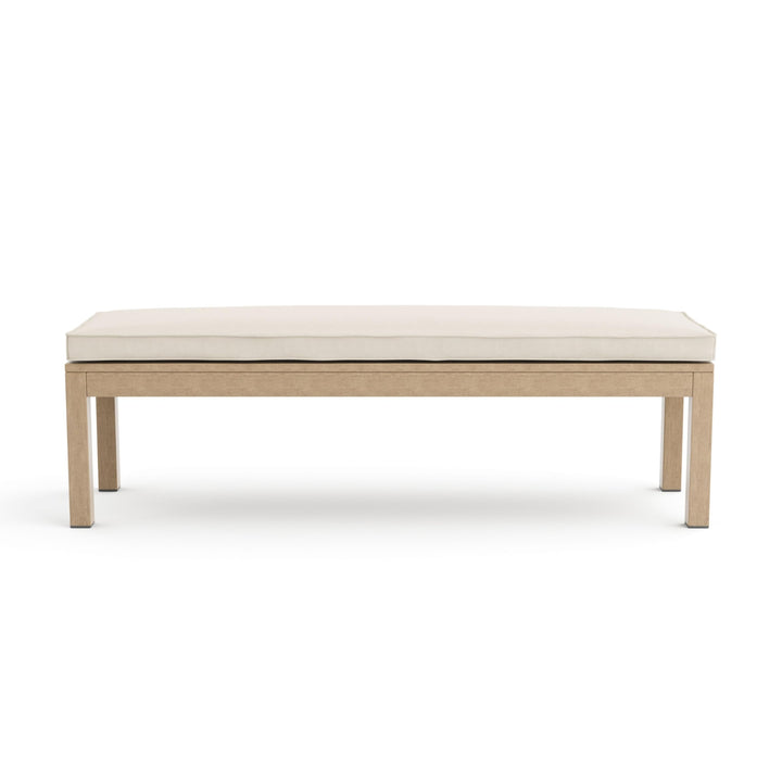 Outdoor Patio Metal Frame Bench with Removable Cushion Cover Natural Modern - Diamond Home USA