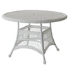 Jeco Wicker Round Dining Table 44" White
