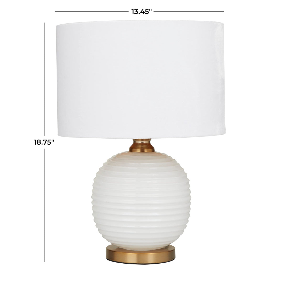 White Glass Modern Accent Lamp 13 X 19 Contemporary Energy Efficient - Diamond Home USA