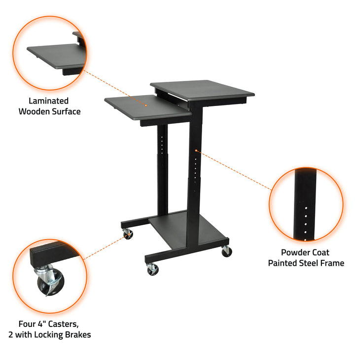 LUXOR PS3945 Adjustable-Height Presentation Workstation - Diamond Home USA