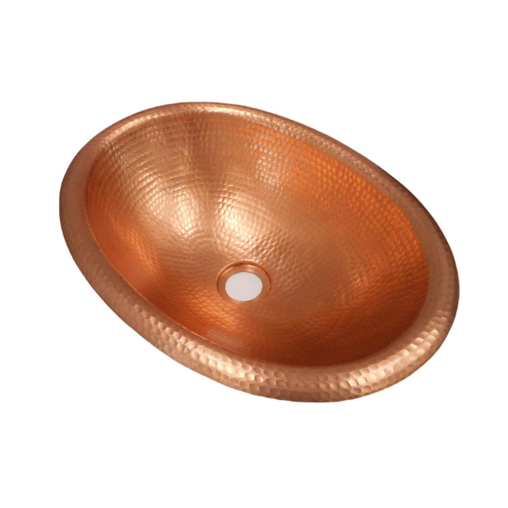 16" Oval Copper Bathroom Wine Whiskey Barrel Sink in Shiny Finish - Diamond Home USA
