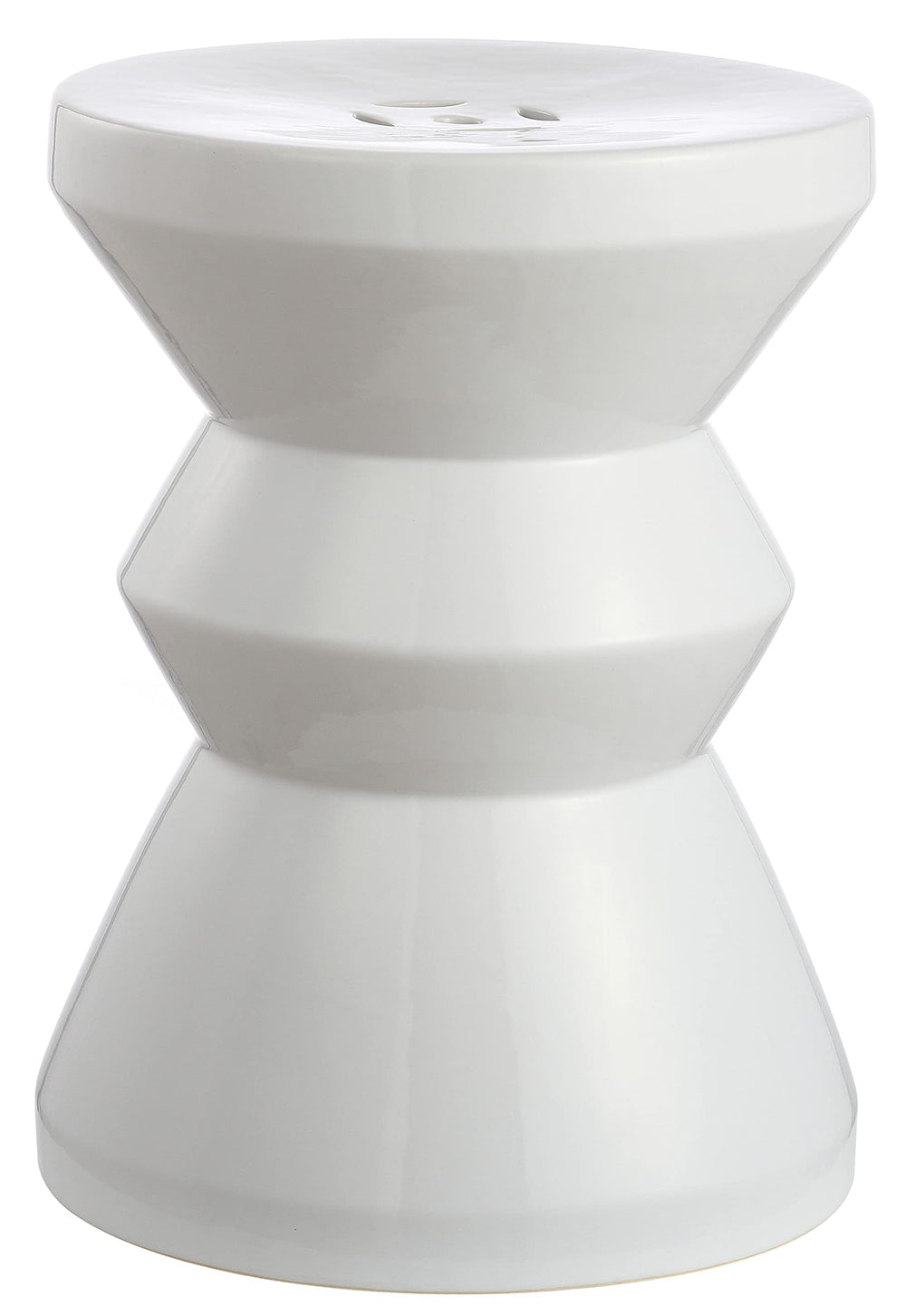 Safavieh ACS4576B Larsa Ceramic Decorative Garden Stool 0 White - Diamond Home USA