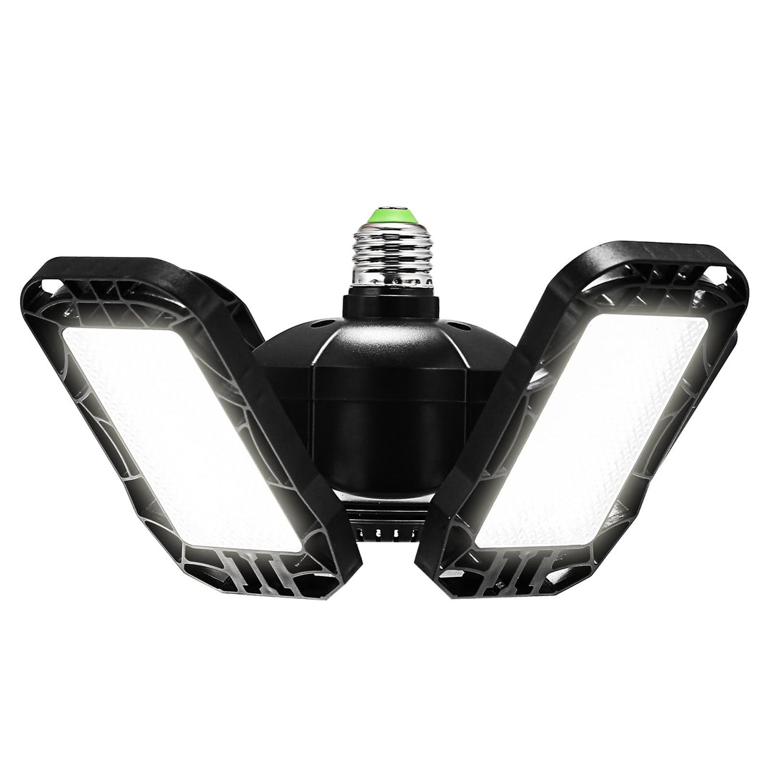 80-watt Black Deformable Led Adjustable Garage Light Semi-flush Mount Lighting - Diamond Home USA