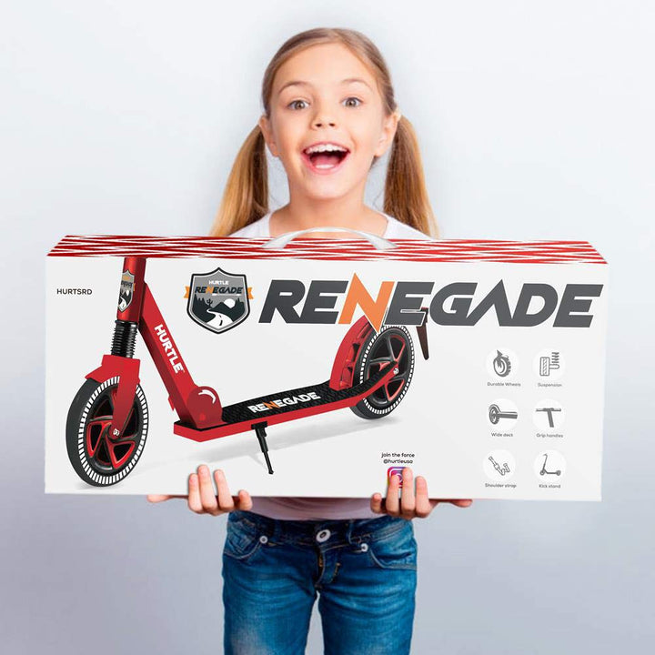 Hurtle Renegade Kick Scooters for Kids Teenagers Adults- 2 Wheel Kids Scooter - Diamond Home USA
