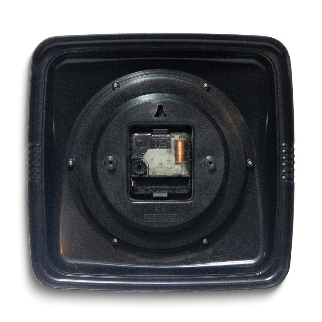 Square Retro Red Finish Metal Quartz Wall Clock with Silent Movement Traditional - Diamond Home USA