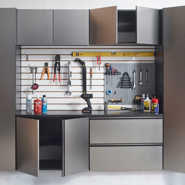 Wall Mounted Garage Cabinet Grey Wood - Diamond Home USA