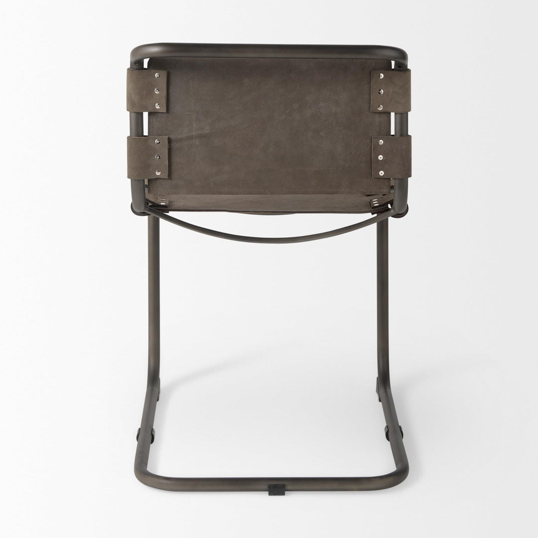 Brown/Grey Suede W/Gunmetal Iron Frame Dining Chair 20.5" w X 24" d 33" h - Diamond Home USA