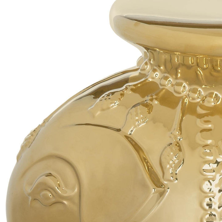 Paradise Elephant Gold Ceramic Decorative Garden Stool Modern Contemporary - Diamond Home USA