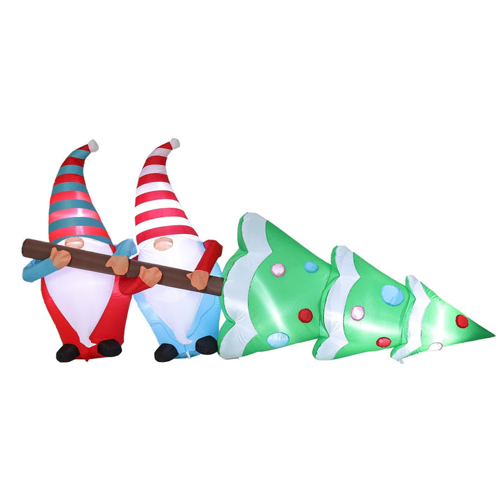 8' Outdoor Led Inflatable Holiday Christmas Yard Decoration-gnome Elves with - Diamond Home USA