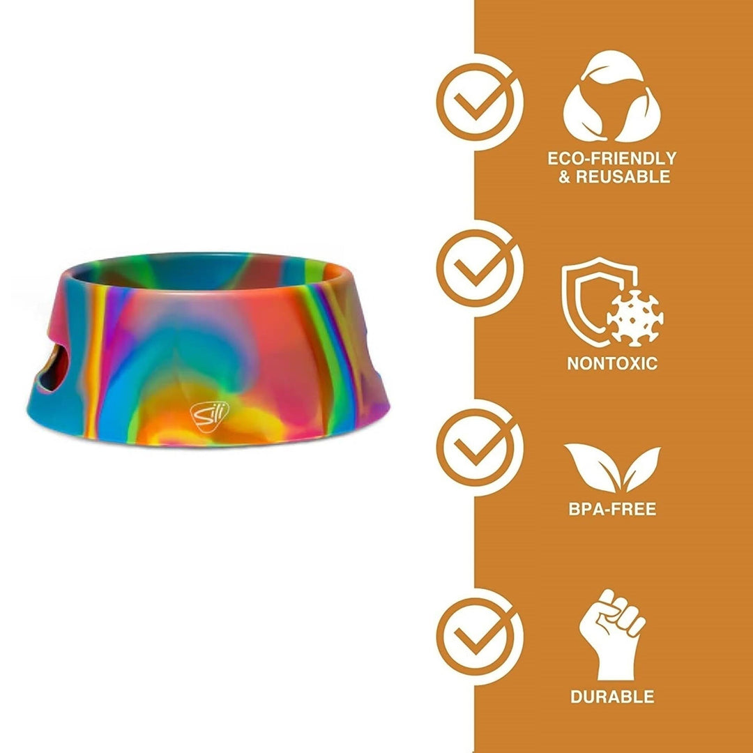 Silipint: Aqua-Fur Silicone Dog Bowl: Hippie Hops -18oz Colapsible/Foldable - Diamond Home USA