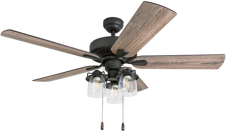 Prominence Home Briarcrest 52 Inch Farmhouse LED eiling Fan with Light Remote - Diamond Home USA