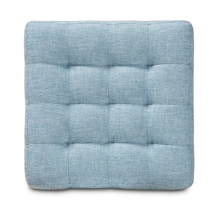 Baxton Studio Elladio Upholstered Wood Cube Ottoman in Light Blue - Set of 2 - Diamond Home USA