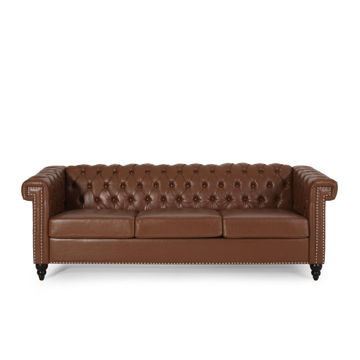Christopher Knight Home Parkhurst Sofas Cognac + Dark Brown Dark Brown + Cognac + Faux Leather