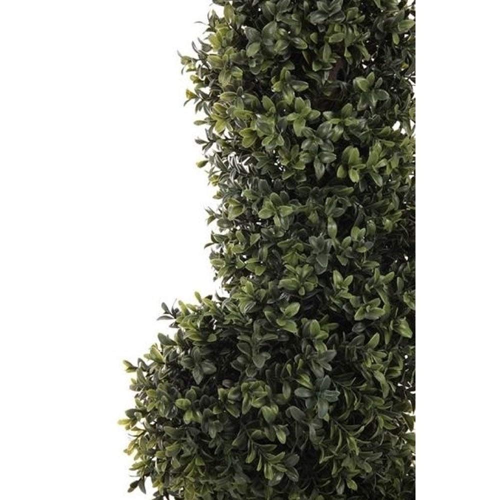 33" Artificial Deluxe Boxwood Spiral Topiary Green Plastic - Diamond Home USA