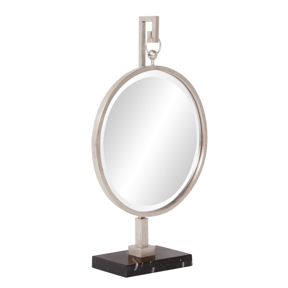 Howard Elliott 11212 Medallion Mirror Silver - Diamond Home USA