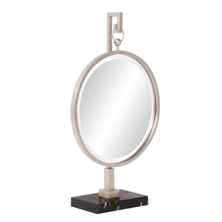 Howard Elliott 11212 Medallion Mirror Silver - Diamond Home USA
