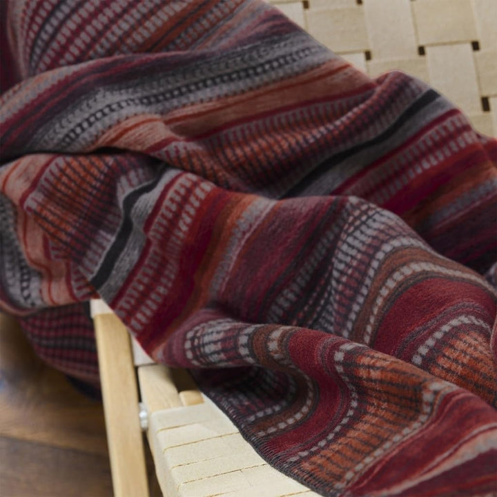 Cotton Blend Fall Color Cozy pe Throw Blanket 'Guntur' Black Orange Red - Diamond Home USA