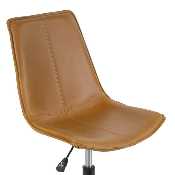Light Brown Leather Adjustable Height Swivel Office Chair Modern Contemporary - Diamond Home USA
