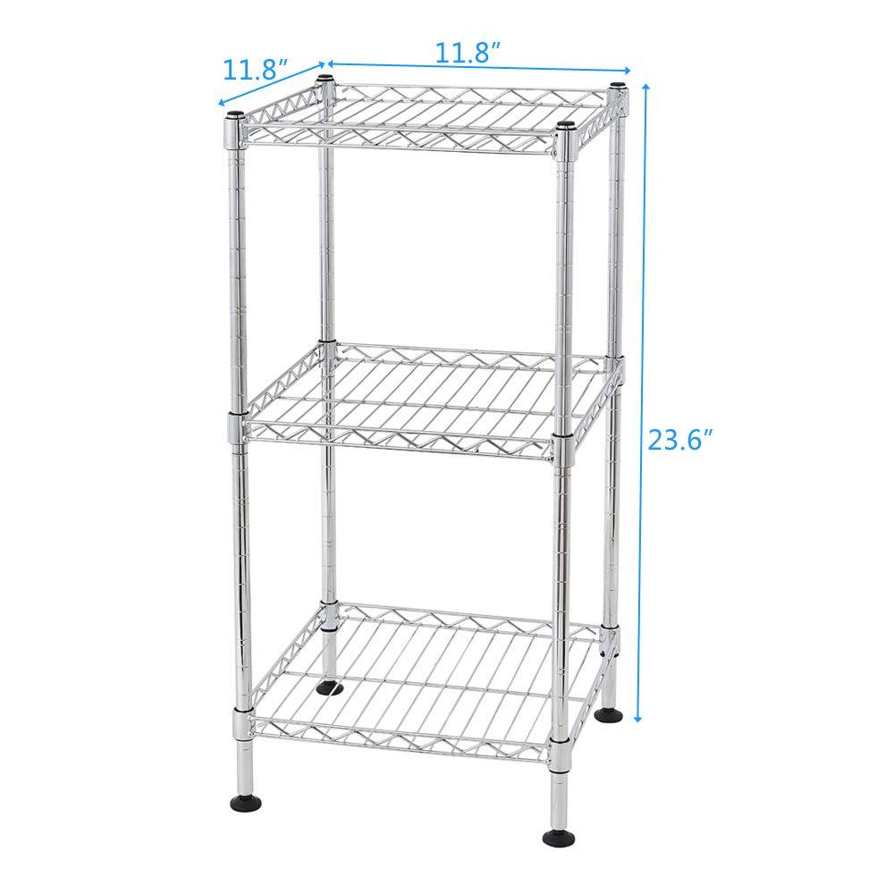 LIUHOUE 3-Tier Steel Wire Shelving Tower L30xw30xh60cm - Diamond Home USA