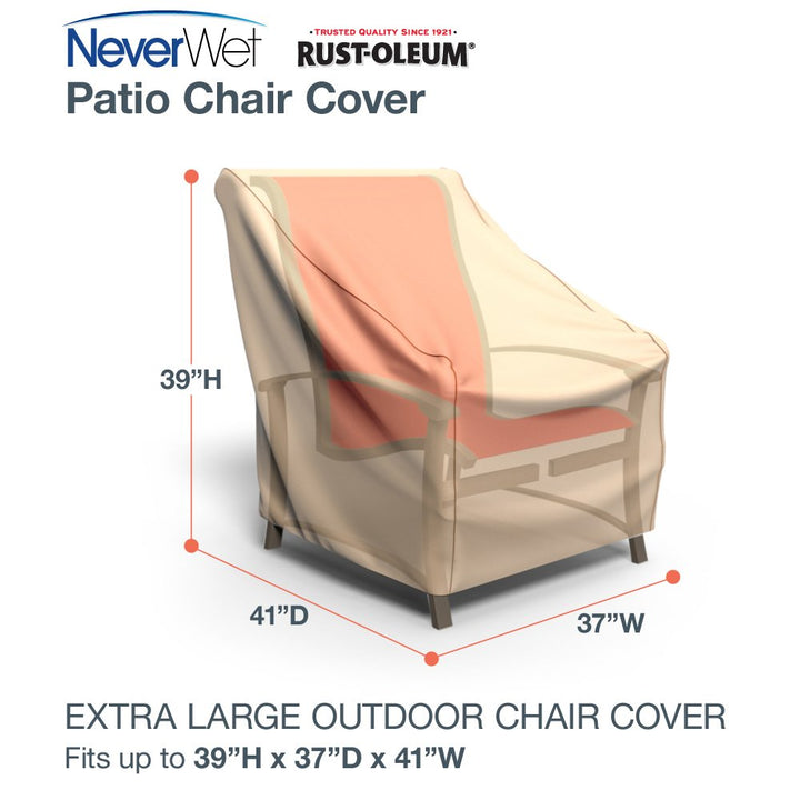 Budge NeverWet Savanna Patio Chair Cover Tan Extra-Large - Diamond Home USA
