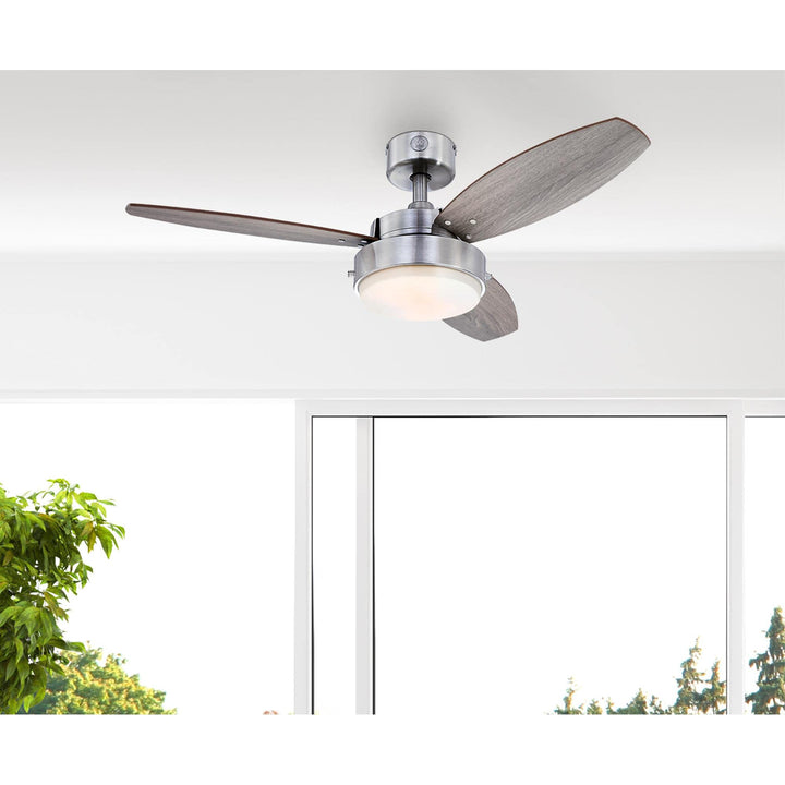 Westinghouse Alloy Ceiling Fan 42-Inch Brushed Nickel w/Weathered Oak Blades - Diamond Home USA