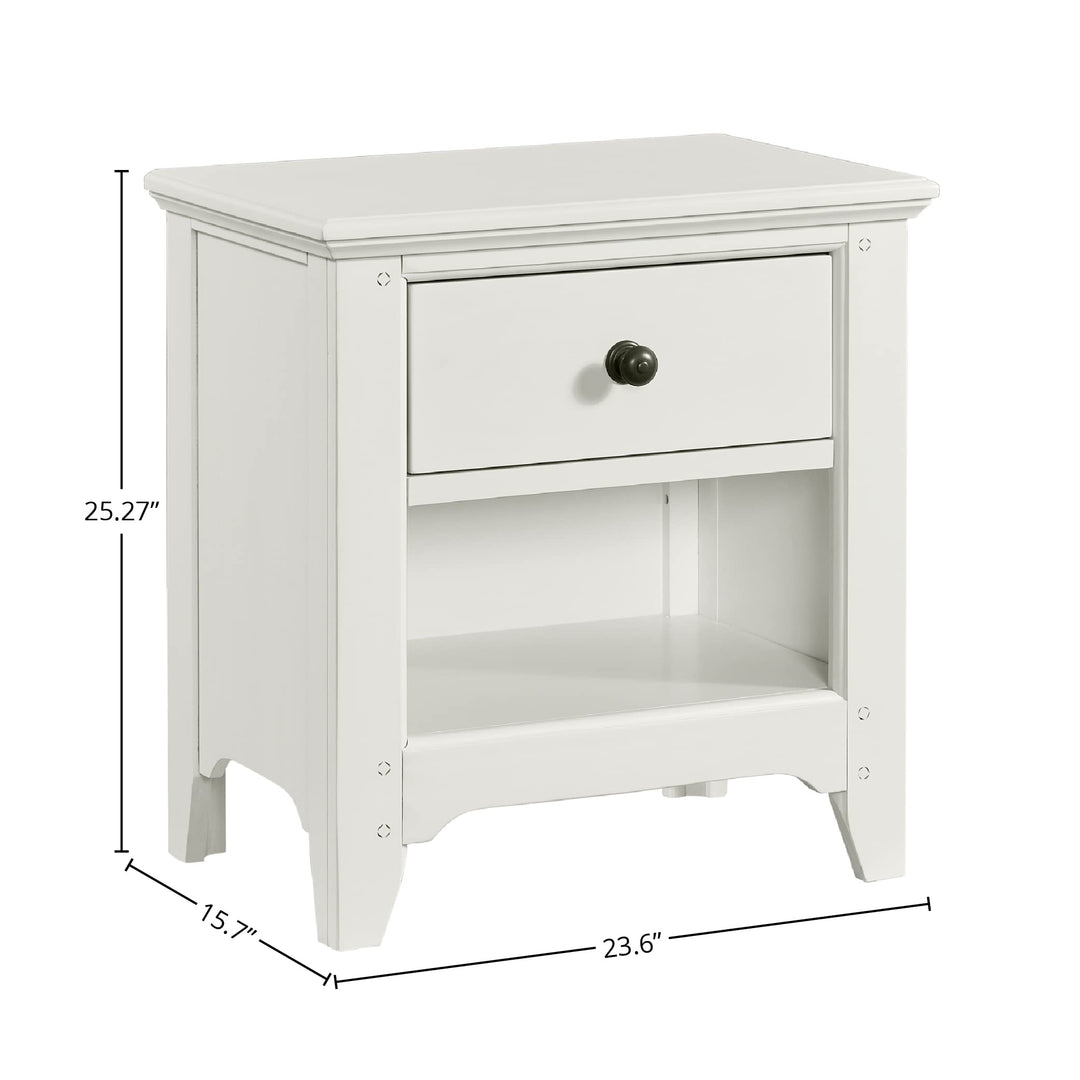 Intercon Tahoe Youth Wooden Farmhouse Drawer Seashell Nightstand - Diamond Home USA