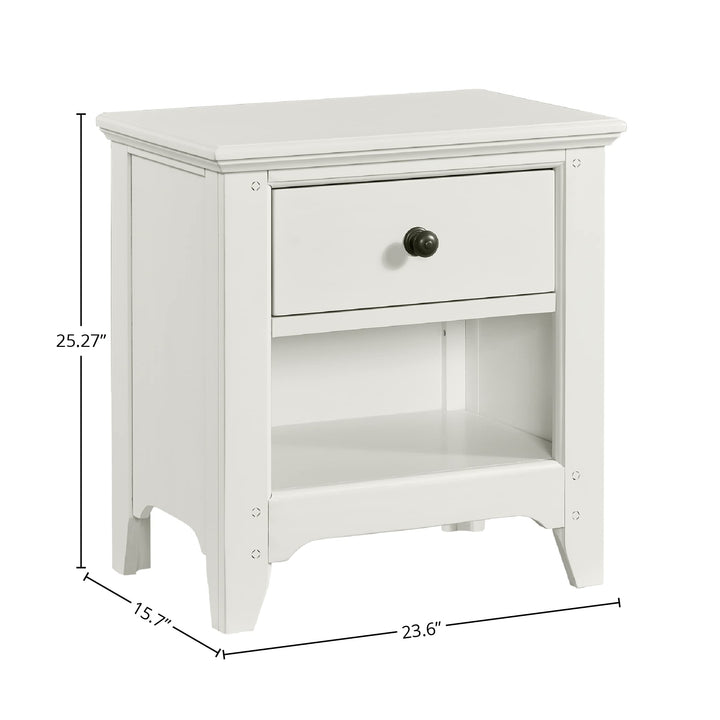 Intercon Tahoe Youth Wooden Farmhouse Drawer Seashell Nightstand - Diamond Home USA