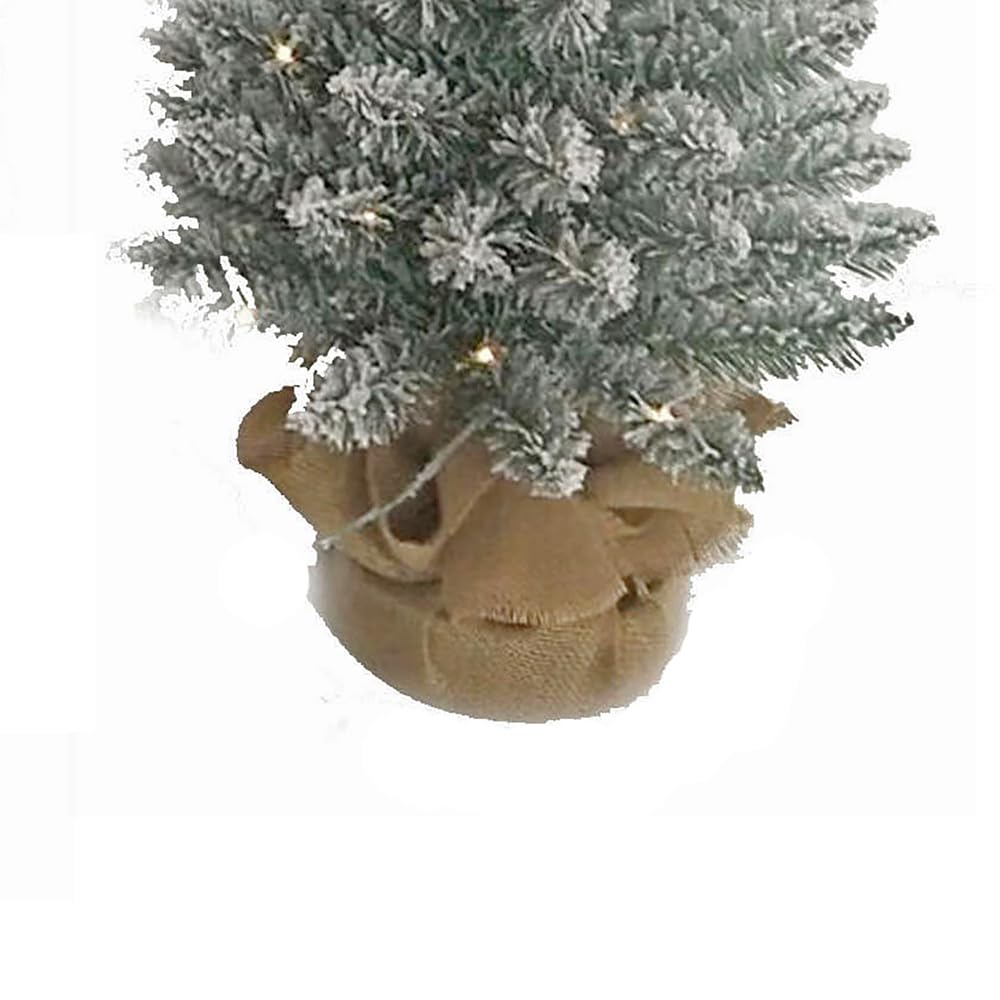 Kurt S. Adler 3-5-Foot Flocked White Slim Pine LED Trees 3-Piece Set - Diamond Home USA