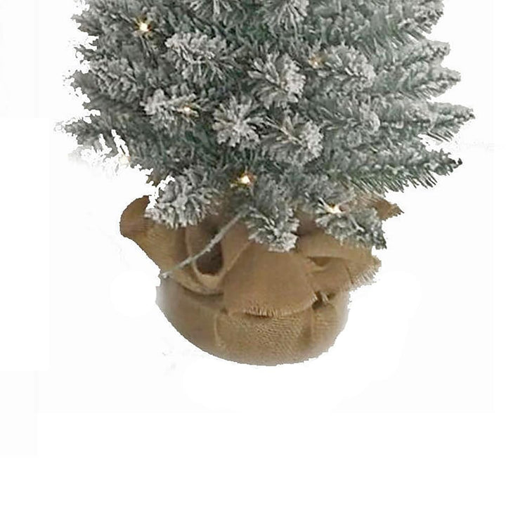 Kurt S. Adler 3-5-Foot Flocked White Slim Pine LED Trees 3-Piece Set - Diamond Home USA