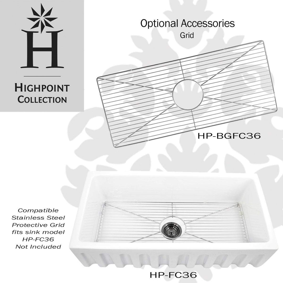 Bottom Grid for Hp-fc36-36-inch Farmhouse Sink Lead-Free Rust Resistant - Diamond Home USA